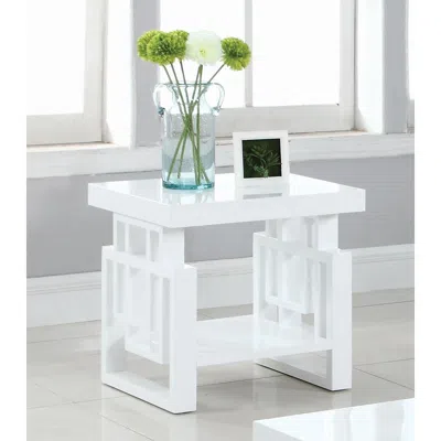 Coaster Co. Of America Schmitt Rectangular End Table High Glossy White In Blue