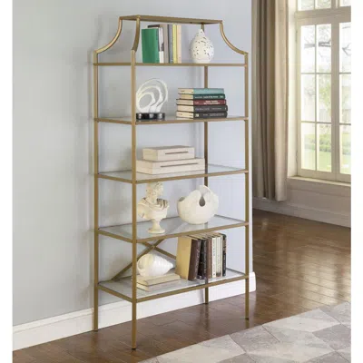 Coaster Co. Of America Serena 5-tier Tempered Glass Shelves Bookcase Matte Gold