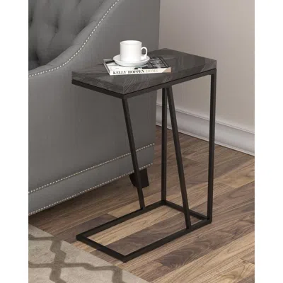 Coaster Co. Of America Sergio Chevron Rectangular Accent Table Rustic Grey In Black