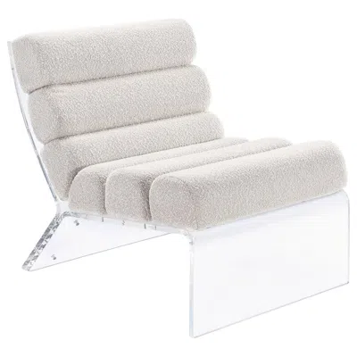 Coaster Co. Of America Serreta Boucle Upholstered Armless Acrylic Chair Ivory