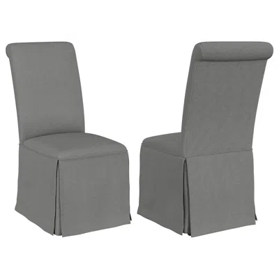 Coaster Co. Of America Shawna Upholstered Skirted Dining Chair Light Grey (set Of 2)