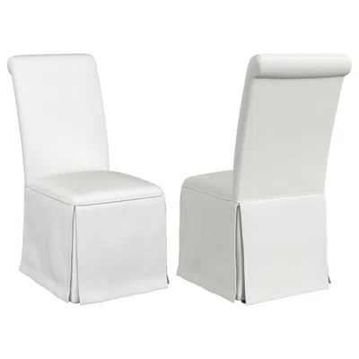 Coaster Co. Of America Shawna Upholstered Skirted Dining Chair White (set Of 2)
