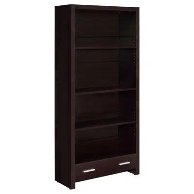 Coaster Co. Of America Skylar 5-shelf Bookcase With Storage Drawer Cappuccino In Brown