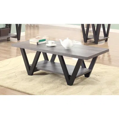 Coaster Co. Of America Stevens V-shaped Coffee Table Black And Antique Grey In Brown