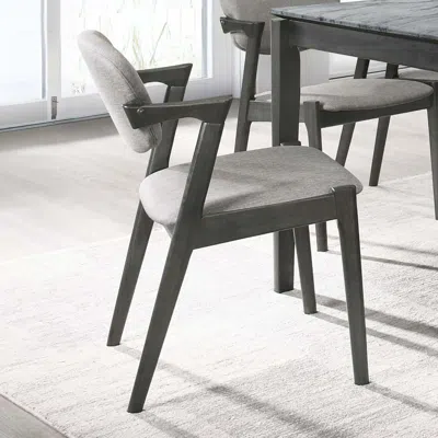 Coaster Co. Of America Stevie Upholstered Demi Arm Dining Side Chairs Brown Grey And Black (set Of 2)