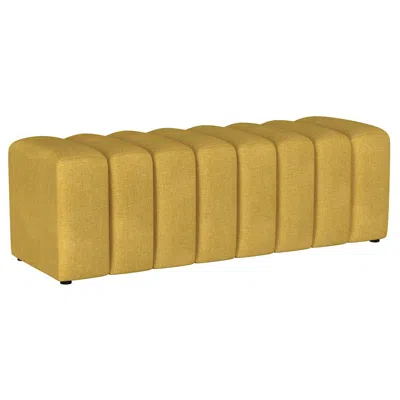 Coaster Co. Of America Summer Fabric Upholstered Tufted Accent Bench Mustard Yellow
