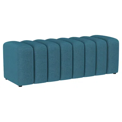 Coaster Co. Of America Summer Fabric Upholstered Tufted Accent Bench Peacock Blue