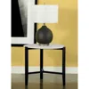 Coaster Co. Of America Tandi Round End Table Faux White Marble And Black
