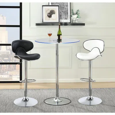 Coaster Co. Of America Thea Led Bar Table Chrome And Clear In Animal Print