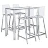 Coaster Co. Of America Tolbert 5-piece Bar Set With Acrylic Chairs Clear And Chrome