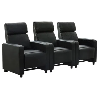 Coaster Co. Of America Toohey Upholstered Tufted Recliner Living Room Set Black