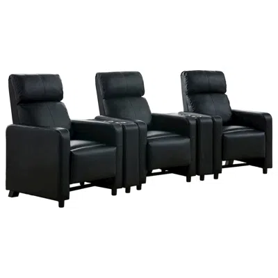Coaster Co. Of America Toohey Upholstered Tufted Recliner Living Room Set Black