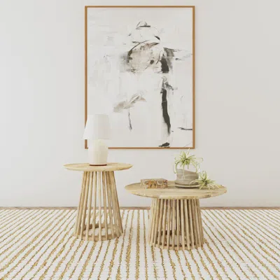 Coaster Co. Of America Touhy 2-piece Round Coffee And End Table Set Natural Mango