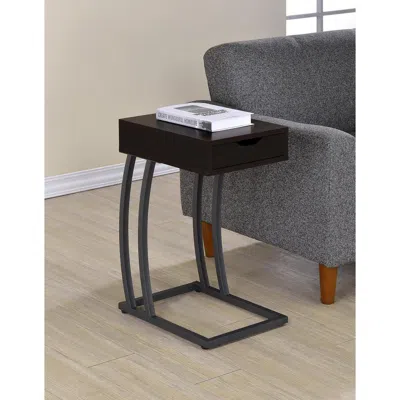 Coaster Co. Of America Troy Accent Table With Power Outlet Cappuccino In Black