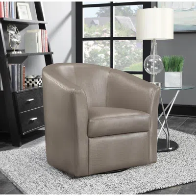 Coaster Co. Of America Turner Upholstery Sloped Arm Accent Swivel Chair Champagne In Black