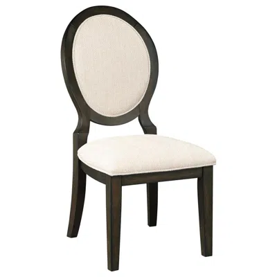 Coaster Co. Of America Twyla Upholstered Oval Back Dining Side Chairs Cream And Dark Cocoa (set Of 2) In Neutral