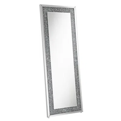 Coaster Co. Of America Valerie Crystal Inlay Rectangle Floor Mirror In Gray