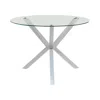 Coaster Co. Of America Vance Glass Top Dining Table With X-cross Base Chrome