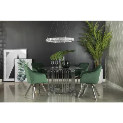 Coaster Co. Of America Veena Dining Table Base Chrome In Green