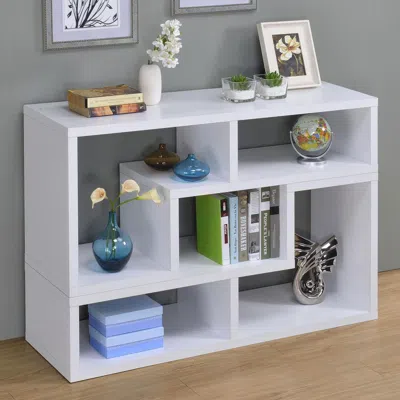 Coaster Co. Of America Velma Convertible Tv Console And Bookcase White In Black