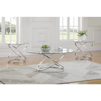 Coaster Co. Of America Warren 3-piece Occasional Set Chrome And Clear