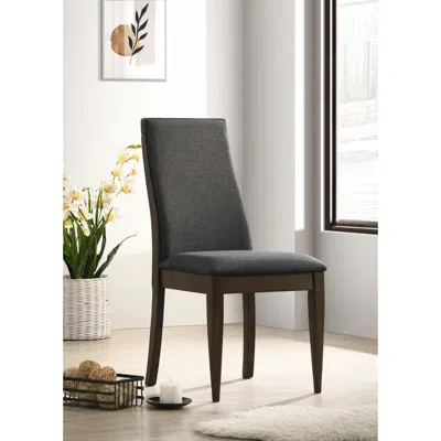 Coaster Co. Of America Wes Upholstered Side Chair (set Of 2) Grey And Dark Walnut