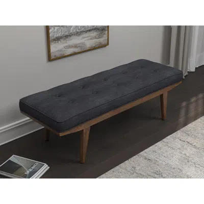 Coaster Co. Of America Wilson Upholstered Tufted Bench Taupe And Natural In Blue