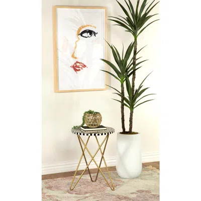 Coaster Co. Of America Xenia Round Accent Table With Hairpin Legs Black And White