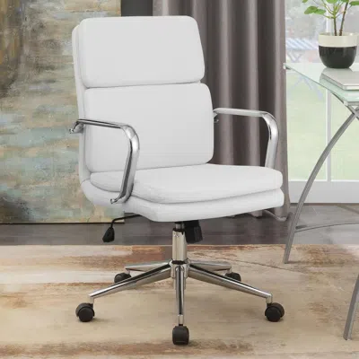Coaster Co. Of America Ximena Standard Back Upholstered Office Chair White In Gray