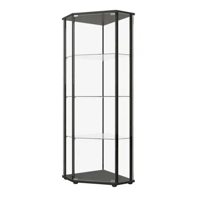 Coaster Co. Of America Zenobia Glass Shelf Curio Cabinet Clear And Black