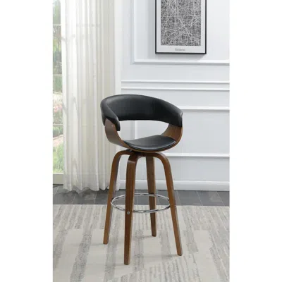 Coaster Co. Of America Zion Upholstered Swivel Bar Stool Walnut And Black In Gray