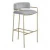 Coaster Comstock Upholstered Low Back Stool Grey And Gold