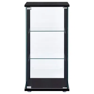 Coaster Cyclamen 3-shelf Glass Curio Cabinet Black And Clear