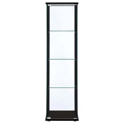 Coaster Cyclamen 4-shelf Glass Curio Cabinet Black And Clear