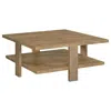 Coaster Dawn Square Engineered Wood Coffee Table With Shelf Mango