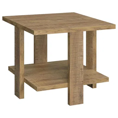 Coaster Dawn Square Engineered Wood End Table With Shelf Mango In Brown