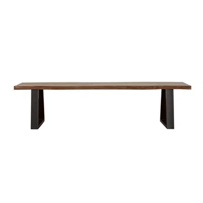 Coaster Ditman Live Edge Dining Bench Grey Sheesham And Black In Brown