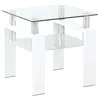 Coaster Dyer Square Glass Top End Table With Shelf White