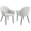 Coaster Emma Upholstered Dining Arm Chair Fog Grey And Black (set Of 2)