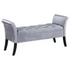 Coaster Farrah Upholstered Rolled Arms Storage Bench Silver And Black
