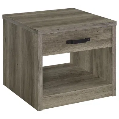 Coaster Felix 1-drawer Square Engineered Wood End Table Grey Driftwood In Gray