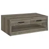 Coaster Felix 2-drawer Rectangular Engineered Wood Coffee Table Grey Driftwood