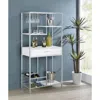 Coaster Figueroa 5-shelf Wine Cabinet With Storage Drawer White High Gloss And Chrome