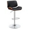 Coaster Folsom Upholstered Adjustable Bar Stool Black And Chrome