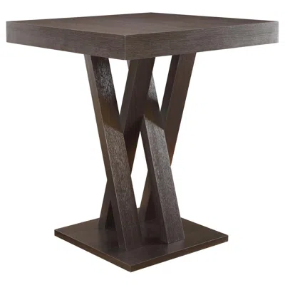 Coaster Freda Double X-shaped Base Square Bar Table Cappuccino