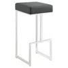 Coaster Gervase Square Bar Stool Grey And Chrome