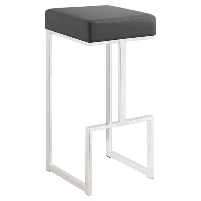 Coaster Gervase Square Bar Stool Grey And Chrome In Gray