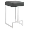 Coaster Gervase Square Bar Stool Grey And Chrome