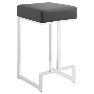 COASTER GERVASE SQUARE COUNTER HEIGHT STOOL GREY AND CHROME
