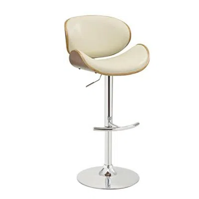 Coaster Harris Adjustable Bar Stool Ecru And Chrome In Black